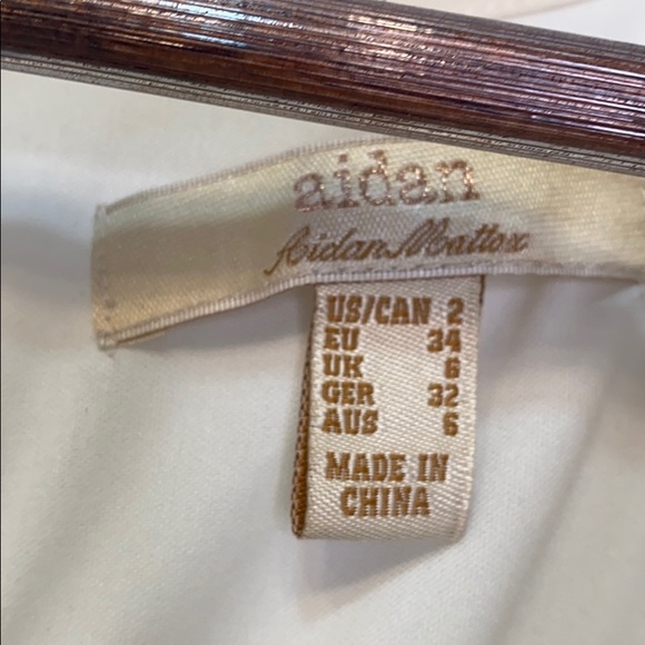 Aidan by Aidan Mattox Cream Blouse Top Gold Sequin Skirt Formal Dress Size 2 - Picture 8 of 14